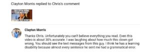 clayton morris youtube response